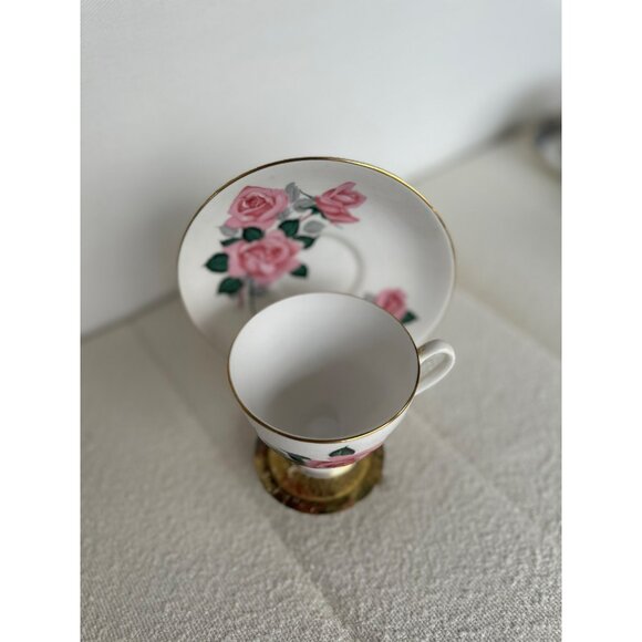 Queen Anne Bone China Tea Cup & Saucer Set With Pink Rose Design - Picture 6 of 15